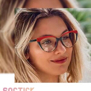 SOCTICK Cat Eye Reading Glasses for Women Blue Light Blocking,Readers for Women 2.5 with Comfort Spring Hinges,Fashion Designer Ladies Eyeglasses(4 pack)