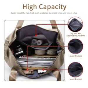 Jahomieo Large Capacity foldable Travel Bag, Expandable Lightweight Carry on Bag, Dry and Wet Separation Sports Duffel Bags