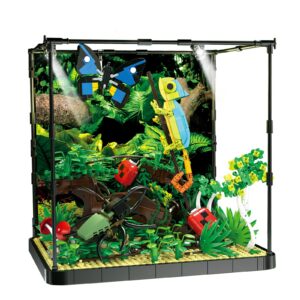 enjbrick flowers botanical butterfly garden building set for adutls,animals insect tank building toy set for boys and girls 12 years up 1284pcs