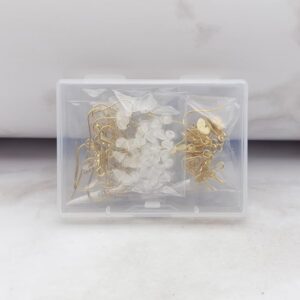 INSPIRELLE 30 PCS / 15 Pairs Earring Hooks with Crystal Gold Plated Long-Lasting Earring Findings with Clear Backs for Jewelry Making