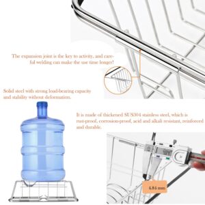 YEECOPON Dish Rack in Sink, Expandable Over The Sink Dish Drying Rack with Utensil Holder and Silicone Drainage pad (Large + 16" Silicone pad)