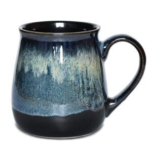 bosmarlin large ceramic coffee mug, big tea cup for office and home, 21 oz, dishwasher and microwave safe (deep blue, 1)