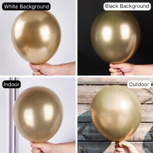 PartyWoo Chrome Gold Balloons, 100 pcs Gold Chrome Balloons Different Sizes Pack of 18 Inch 12 Inch 10 Inch 5 Inch for Balloon Garland or Arch as Birthday Decorations, Party Decorations, Gold-G127