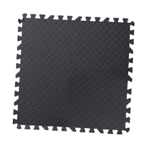 vaveren interlocking foam tiles puzzle mats for floor, gym mats flooring exercise mat for home gym equipment, black, 30cmx30cmx1.2cm