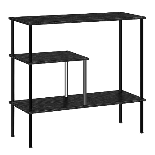 Black Console Table 31.5'' Narrow Entryway Table for Entry Industrial Sofa Tables with 3-Tier Storage Shelves for Living Room, Foyer, Hallway Table Entrance Table