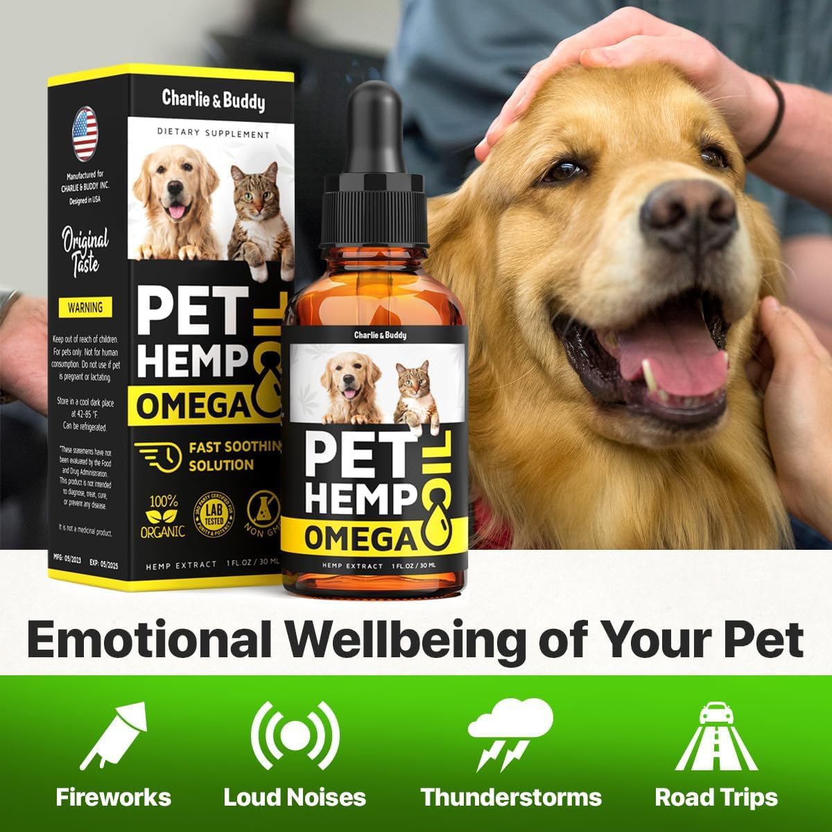 Charlie&Buddy Hеmp Oil for Dogs - Omega 3,6,9 for Skin, Coat, Anxiеty Relief and Jоint Pаin