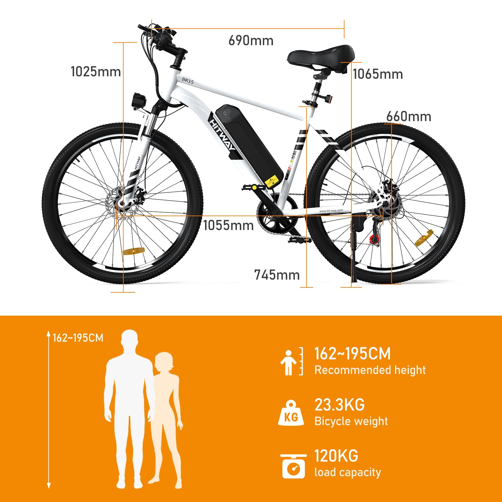 HITWAY Electric Bike for Adults, 26" × 2.125/3.0/4.0 Fat Tire E Bike 12Ah/15Ah Removable Electric Bicycle, 500W/750W Mountain Bike Snow Beach Bicycle with 7 Gears, UL2849 Certified