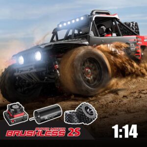 Fenamx Rc Truck 4x4 Rc Brushless Rc Truck 14209 Electric Powered RC Car Brushless Motor and Esc, Rc Cars for Adults,1/14 4wd High Speed Rc Cars Drift for Adults Off Road Rc Car