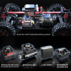 Fenamx Rc Truck 4x4 Rc Brushless Rc Truck 14209 Electric Powered RC Car Brushless Motor and Esc, Rc Cars for Adults,1/14 4wd High Speed Rc Cars Drift for Adults Off Road Rc Car