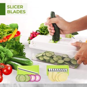 Vegetable Chopper | Mandoline Food Slicer | 13 in 1 Food Chopper | Veggie Chopper | Chopper Vegetable Cutter | Mandolin | Vegetable Slicer | Potato Slicer | Home Essentials And Kitchen Accessories