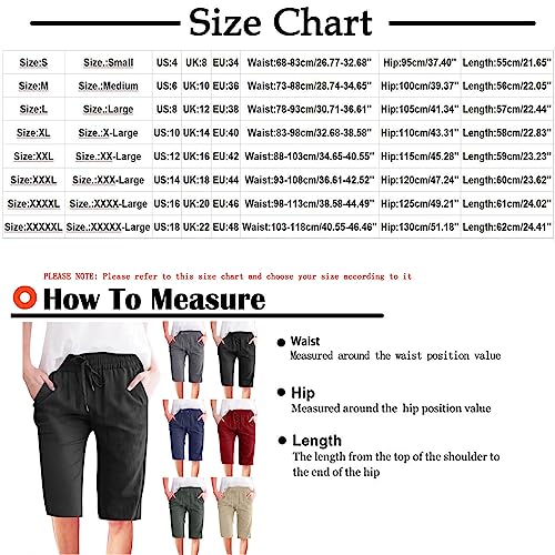 bulk items wholesale clearance Womens Plus Size Cotton Linen Shorts Casual 2023 Summer Straight Leg Short Lounge Pants High Waisted Drawstring Shorts Army Green 2X