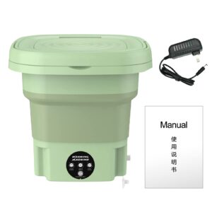 8L Large Capacity Portable Washing Machine Foldable Mini Washing Machine Half Automatic Small Washer for Baby Clothes|Underwear or Small Items-Apartments, Dorm, Camping, RV Travel laundry Green