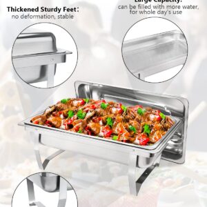 Granvell Rectangular Chafing Dish Buffet Set, Catering Food Warmer for Parties, Wedding, Birthday, Christmas, Chafing Server Dish, 8QT Water Pan, 4 Pack