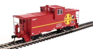 walthers mainline 910-8708 ho scale international extended wide-vision caboose - ready to run - atchison, topeka & santa fe #999775