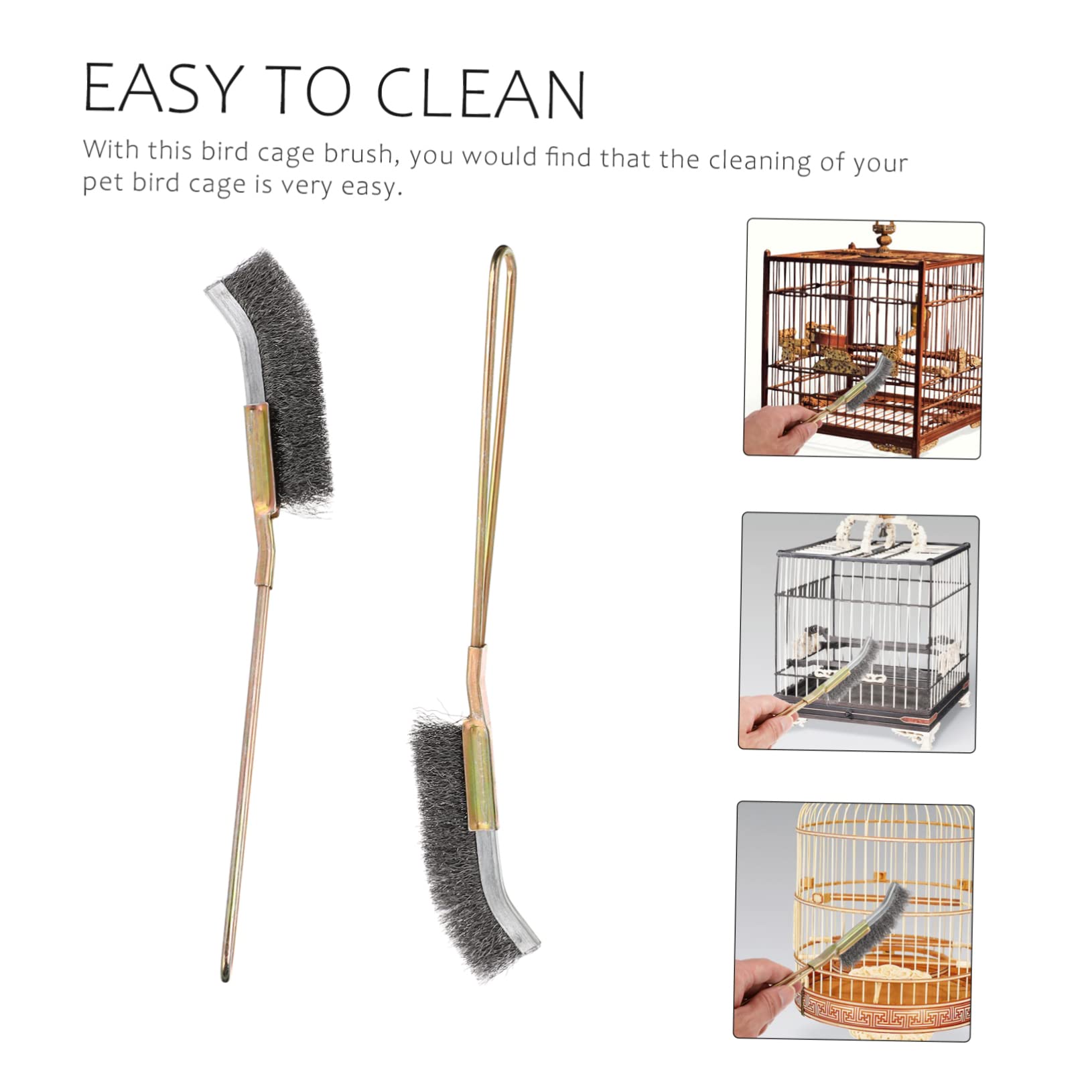 iplusmile 2pcs Birdcage Brush Cleaning Accessories Poop Off Bird Cage Cleaner Steel Handle Cage Brush Bird Cage Cleaning Brush Bird Cage Brush Bird Cage Accessories Bird Cleaning Supplies