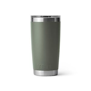 YETI Rambler 20 oz Tumbler, Stainless Steel, Vacuum Insulated with MagSlider Lid, Camp Green