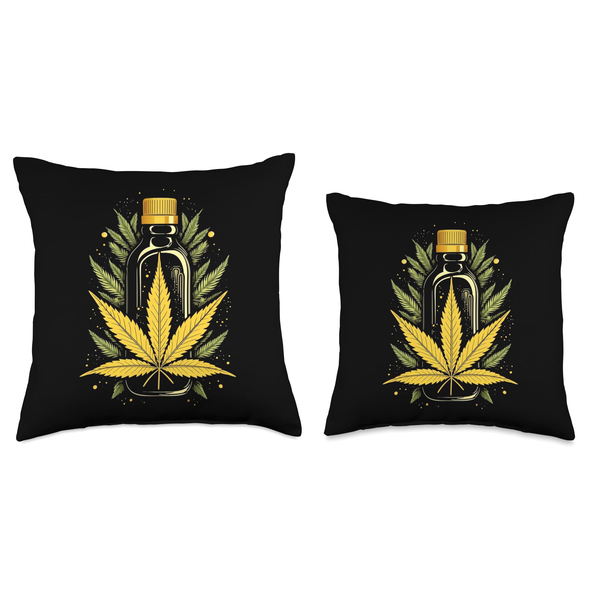 Cannabis Weed Leaf CBD Oil Cannabinoid Hemp Medical Throw Pillow