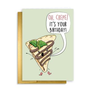 The Letter Bee - Crepe Birthday Card, Food Pun Birthday Card, Funny Birthday Card, Funny Brithday Card for Friends, Happy Birthday Card from Him or Her, Crepe Card, Funny Greeting Card (Crepe)