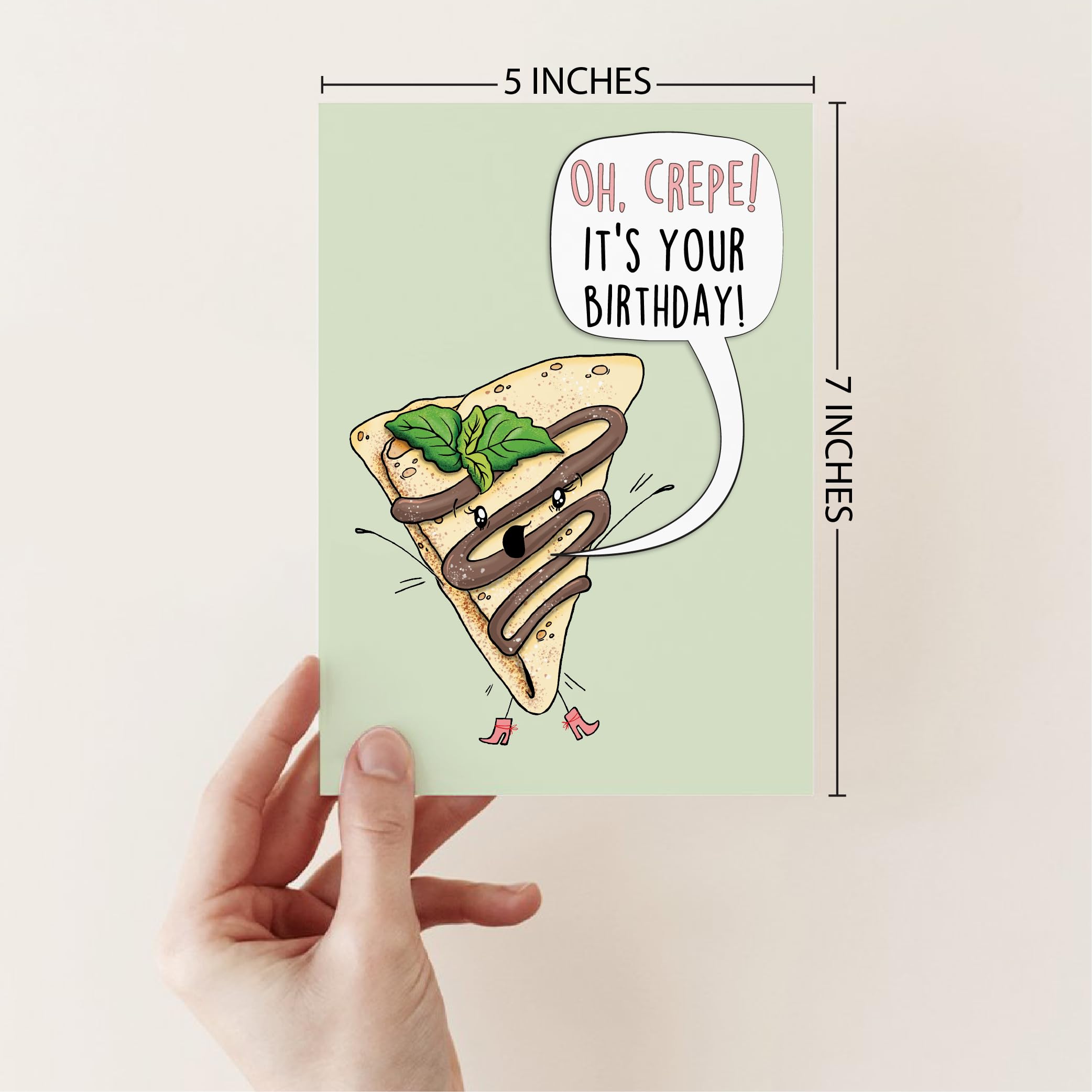 The Letter Bee - Crepe Birthday Card, Food Pun Birthday Card, Funny Birthday Card, Funny Brithday Card for Friends, Happy Birthday Card from Him or Her, Crepe Card, Funny Greeting Card (Crepe)