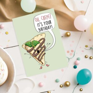 The Letter Bee - Crepe Birthday Card, Food Pun Birthday Card, Funny Birthday Card, Funny Brithday Card for Friends, Happy Birthday Card from Him or Her, Crepe Card, Funny Greeting Card (Crepe)