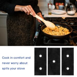 SUEIANNMN Gas Stove Burner Covers Universal Gas Stove Protectors, 5 Holes Protectors Reusable Heat Resistance Gas Range Non-Stick Washable Stove Top Protectors Liners Fast Clean Kitchen Cooking