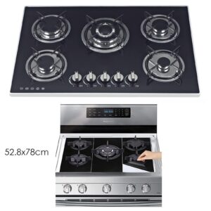 SUEIANNMN Gas Stove Burner Covers Universal Gas Stove Protectors, 5 Holes Protectors Reusable Heat Resistance Gas Range Non-Stick Washable Stove Top Protectors Liners Fast Clean Kitchen Cooking