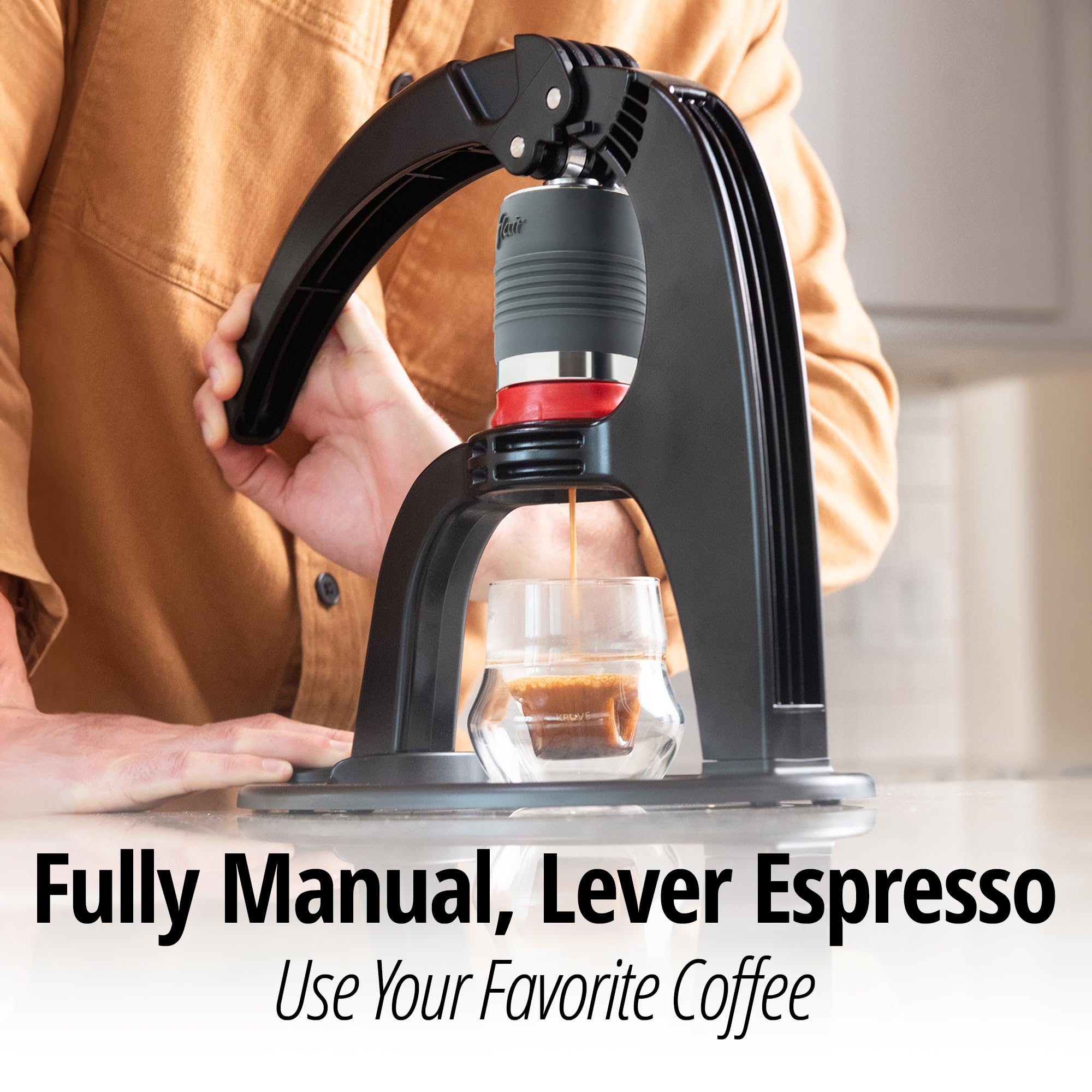 Flair The NEO Flex: UPDATED Direct Lever Manual Espresso Maker for Home with a Pressure Gauge and Two Portafilters - Brew Cafe Quality Espresso