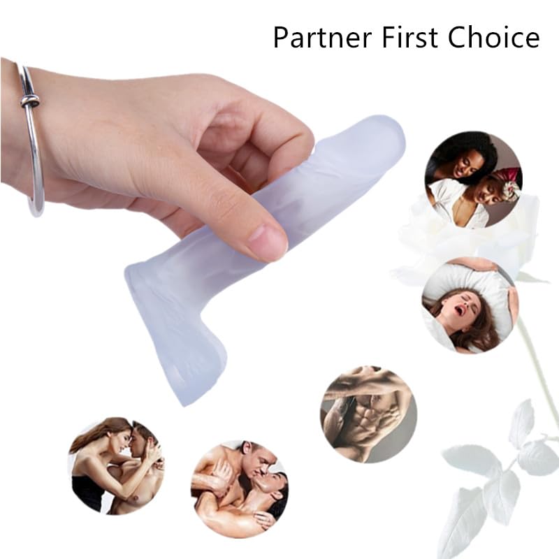 Small Realistic Dildo 4.5 inch Mini Penis, G-Spot Stimulation Dildos Prostate Massager Clear Lifelike Mini Dildo Texture Double-Layer Beginner Waterproof Silicone Butt Plug Dildo Sex Toys for Couples