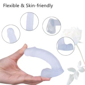 Small Realistic Dildo 4.5 inch Mini Penis, G-Spot Stimulation Dildos Prostate Massager Clear Lifelike Mini Dildo Texture Double-Layer Beginner Waterproof Silicone Butt Plug Dildo Sex Toys for Couples