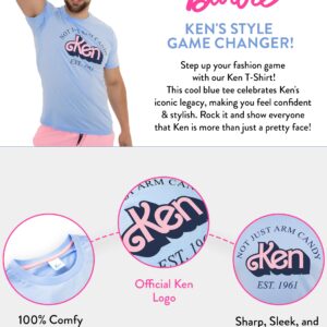 Barbie T-shirt Mens | Mens’ Ken Tee Shirt | Ken Cotton Tshirts for Men | Blue S