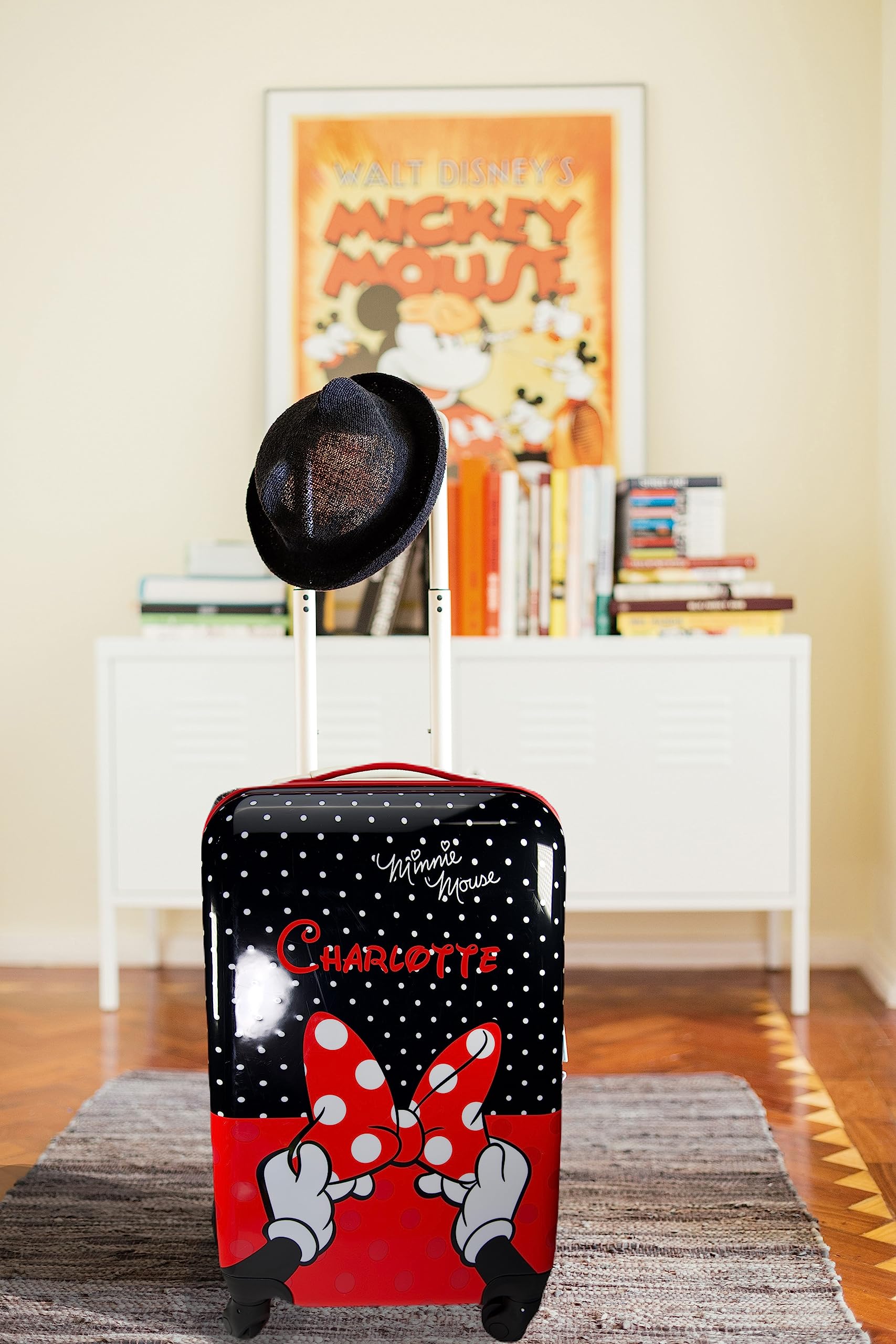 Disney Luggage Kids Suitcase Minnie Mouse Carry on Hardshell Rolling Spinner Suitcase Travel Bags Gifts Trip Accessories - Personalized Minnie Mouse with Your Name