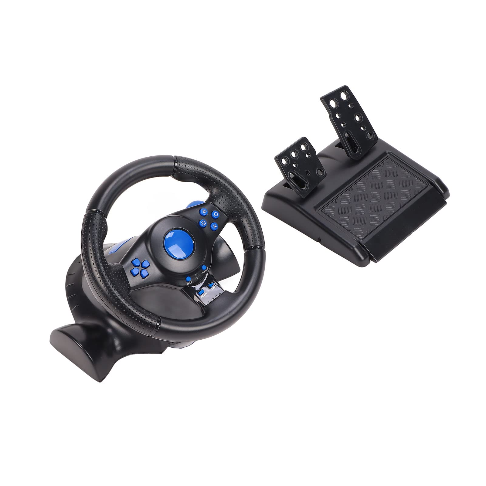 DAUERHAFT Racing Game Wheel,7 in 1 Control Buttons Vibration Game Steering Wheel,180° Rotation USB Racing Game Wheel with Pedal,Plug and Play,for PC, PS3, PS4, Xbox One,XBOX 360, Switch, Android