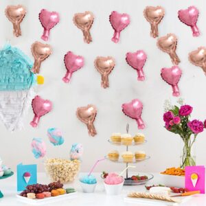 100 Pcs 5in Heart Shaped Balloons Pink Rose Gold Foil Mylar Balloons Foil Balloon Decoration for Women Girls Valentine's Day Birthday Wedding Proposal Bridal Bachelorette Party Decor