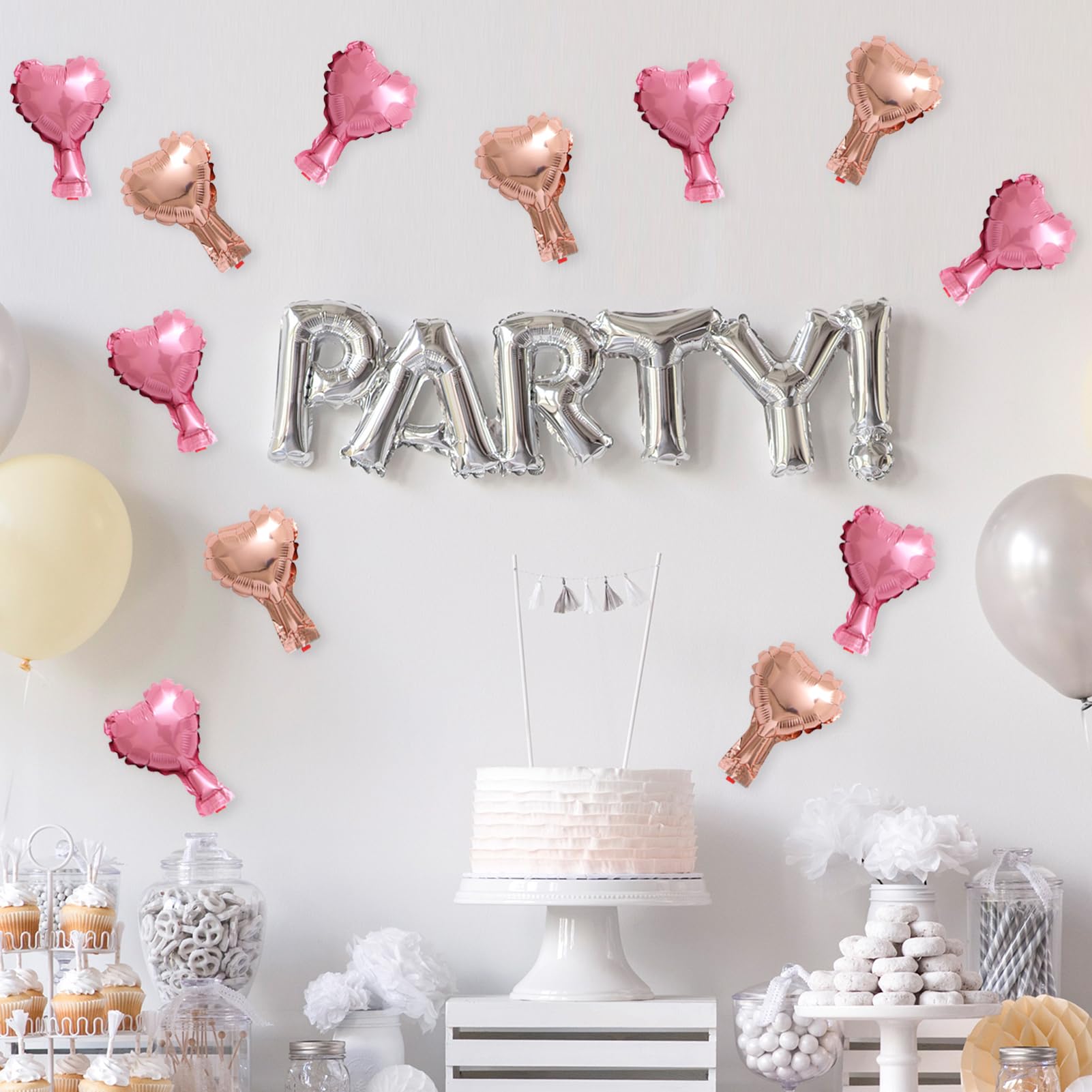 100 Pcs 5in Heart Shaped Balloons Pink Rose Gold Foil Mylar Balloons Foil Balloon Decoration for Women Girls Valentine's Day Birthday Wedding Proposal Bridal Bachelorette Party Decor