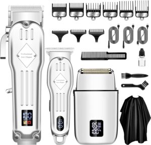 sunnow hair clippers professional cordless for men, electric foil shavers razor & beard hair trimmer kit, rechargeable hair cut machines fade clippers set, 3 in1 beard trimming kit for home, barber