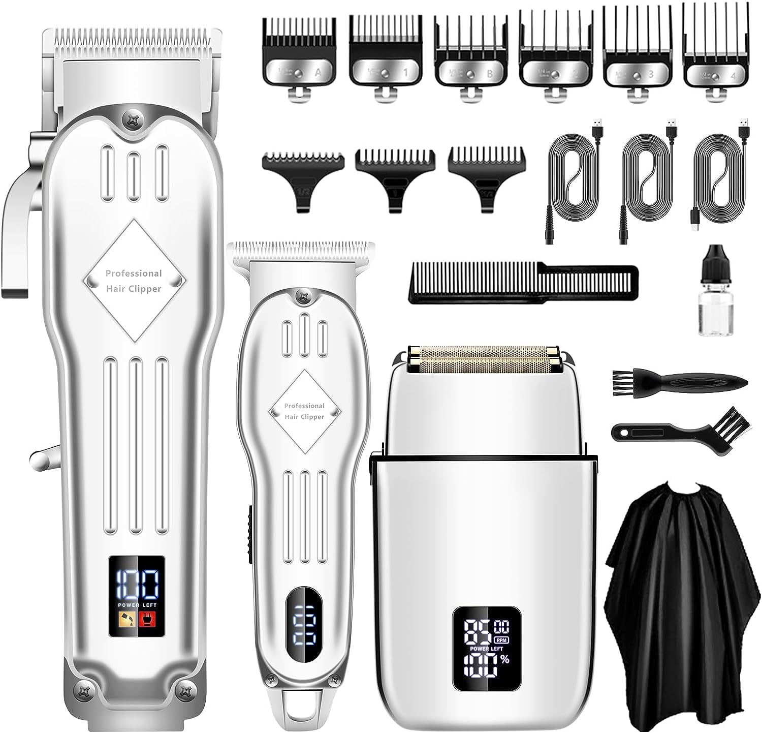 SUNNOW Hair Clippers Professional Cordless for Men, Electric Foil Shavers Razor & Beard Hair Trimmer Kit, Rechargeable Hair Cut Machines Fade Clippers Set, 3 in1 Beard Trimming Kit for Home, Barber