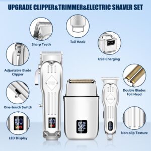 SUNNOW Hair Clippers Professional Cordless for Men, Electric Foil Shavers Razor & Beard Hair Trimmer Kit, Rechargeable Hair Cut Machines Fade Clippers Set, 3 in1 Beard Trimming Kit for Home, Barber