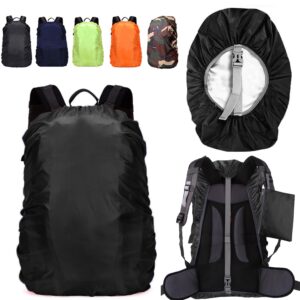 lingtu 20-80l waterproof backpack rain cover with storage pouch and adjustable buckle strap for traveling outdoor hiking camping (black, 20-30l backpack cover)