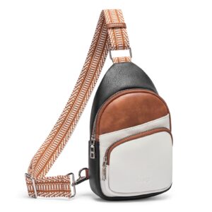 cluci small sling bag for women,vegan leather fanny pack crossbody bags for women,chest bag with guitar strap