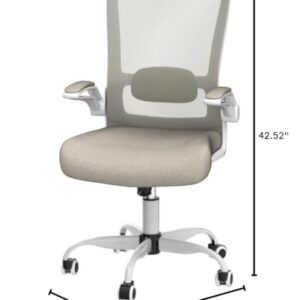 Mimoglad Home Office Chair, High Back Desk Chair, Ergonomic Mesh Computer Chair with Adjustable Lumbar Support and Thickened Seat Cushion (Modern, Beige)