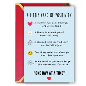 Ziwenhu Lovely Positivity Inspirational Card Gifts for Best Friends, Humor Positive Affirmation Cards for Women Men, Funny Encouragement Greeting Cards for Kids, Self Confidence Card