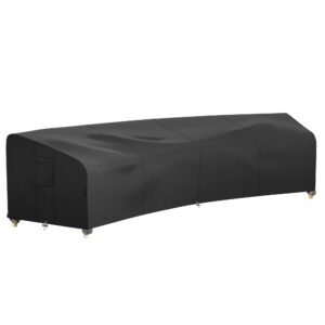 iBirdie Outdoor Sectional Cover for 190''Back 128" Front Curved Shaped Patio Sofa Waterproof Weatherproof 600D Heavy Duty Garden Furniture Cover Outside Sectional Couch Cover