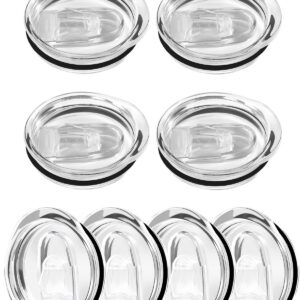 JELIEE 8 Pcs 20 oz Tumbler Replacement Lids Skinny Replacement Lids Spill Proof Splash Resistant Covers Replacement Classic Stainless Steel Tumblers lids fit for More Tumbler Cups