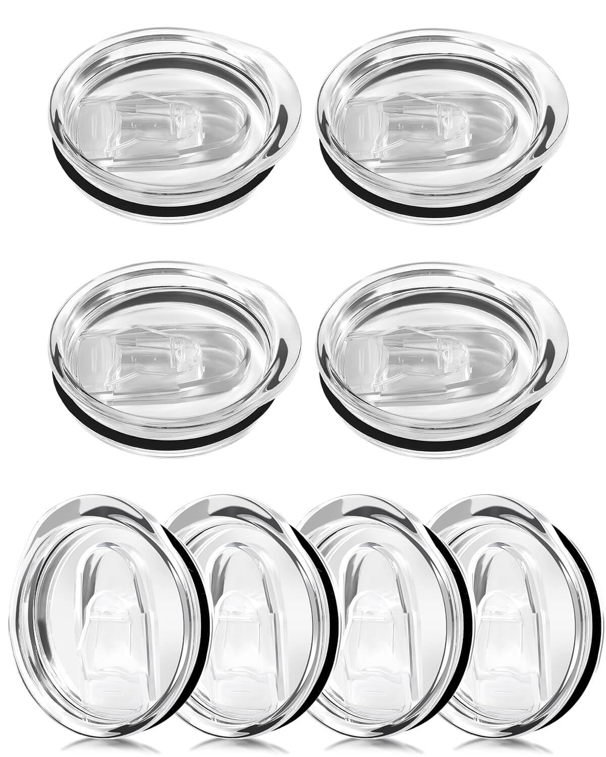 JELIEE 8 Pcs 20 oz Tumbler Replacement Lids Skinny Replacement Lids Spill Proof Splash Resistant Covers Replacement Classic Stainless Steel Tumblers lids fit for More Tumbler Cups