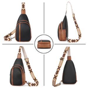 CLUCI Crossbody Bags for Women Leather Sling bag for Women Cross Body Bag Sling Backpack Crossbody Chest Bag Casual Daypack