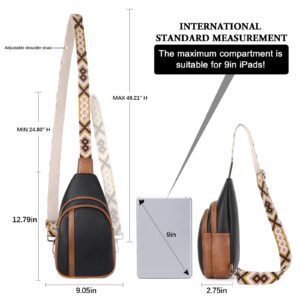 CLUCI Crossbody Bags for Women Leather Sling bag for Women Cross Body Bag Sling Backpack Crossbody Chest Bag Casual Daypack