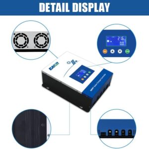 POWLAND 80A MPPT Solar Charge Controller,12V/24V/36V/48V Auto,Max Input 150V LCD Display Regulator Intelligent Charge Controller for Sealed Gel AGM Flooded Lithium Battery