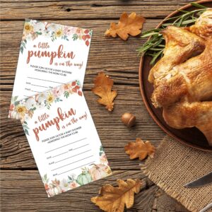 JCVUK Let's Gather! Thanksgiving Invitation Cards, Watercolor Pumpkin & Floral, 20 Invites With Envelopes, Fill In Style Invitations, Thanksgiving Day Party Favor, Decorations And Supplies - 09