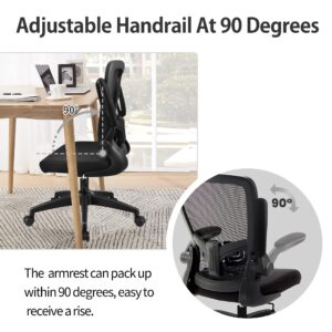 FelixKing Office Chair, Home Desk Chair with Lumbar Support Adjustable Height and Swivel Gaming Computer Chair with Flip up Armrests for Meeting Room (Black)