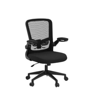 FelixKing Office Chair, Home Desk Chair with Lumbar Support Adjustable Height and Swivel Gaming Computer Chair with Flip up Armrests for Meeting Room (Black)